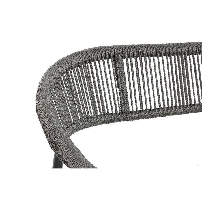 DKD Home Decor Sofá de 2 Plazas de Aluminio y Ratán Negro y Gris Oscuro