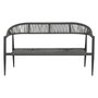 DKD Home Decor Sofá de 2 Plazas de Aluminio y Ratán Negro y Gris Oscuro
