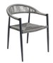 DKD Home Decor Sofá Terraza y Jardín Ratán Aluminio Negro Gris Oscuro 55 x 76 x 131 cm