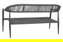 DKD Home Decor Sofá Terraza y Jardín Ratán Aluminio Negro Gris Oscuro 55 x 76 x 131 cm