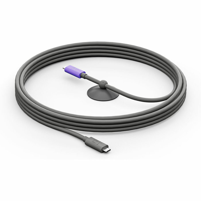 Logitech Cable USB Activo USB-C a USB-C de 5 m para MeetUp 2, Grafito y Violeta