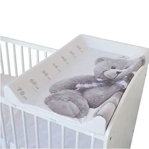 Domiva Cambiador Little Bear con Colchón para Bebé Mixto - PVC Sin Ftalatos, MDF, Espuma PU, Bordes Anticaídas, Fácil Limpieza, 50x80x10 cm