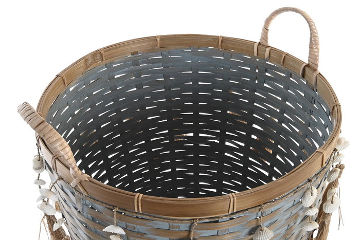 DKD Home Decor Cesta Balines 44x49 36x46 Set 3 Piezas Multicolor Bambú 45 x 54 x 49 cm