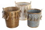 DKD Home Decor Cesta Balines 44x49 36x46 Set 3 Piezas Multicolor Bambú 45 x 54 x 49 cm