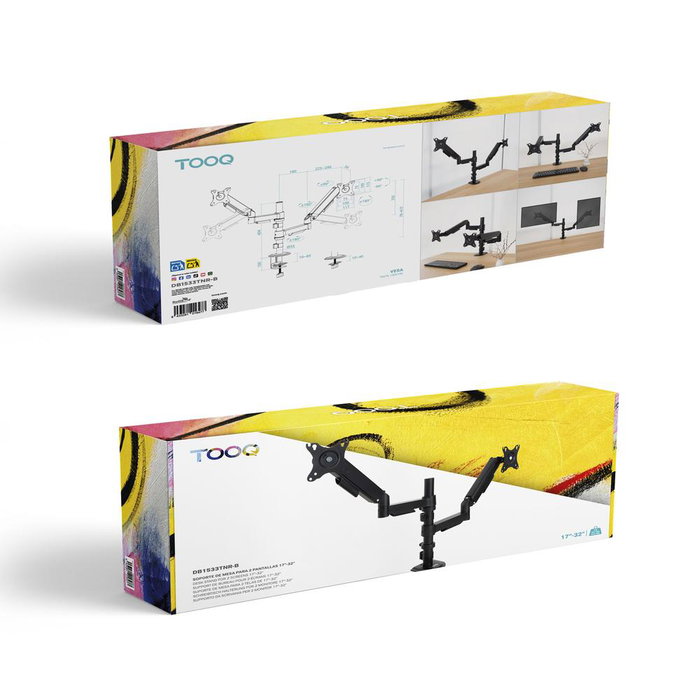 Tooq Soporte de Mesa para 2 Monitores DB1533TNR-B Negro