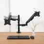TooQ Soporte de Mesa para 2 Monitores DB1533TNR-B Giratorio Inclinable Negro hasta 32"
