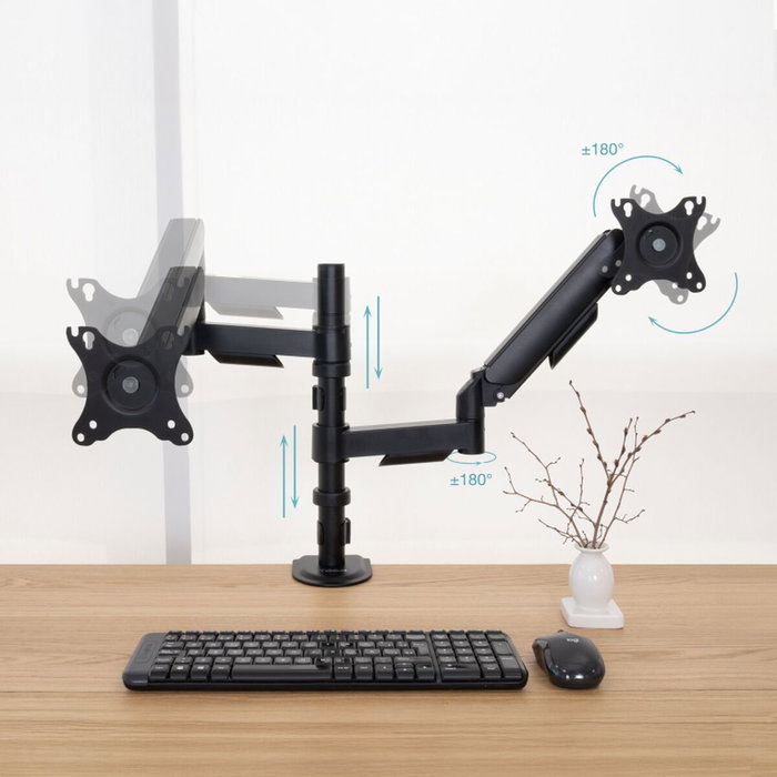 Tooq Soporte de Mesa para 2 Monitores DB1533TNR-B Negro
