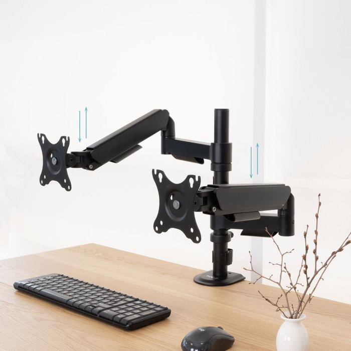 Tooq Soporte de Mesa para 2 Monitores DB1533TNR-B Negro