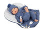 Muñecas Arias Muñeco Reborn Alberto Azul 40 cm c/saco dormir