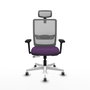 PIQUERAS Y CRESPO Silla de oficina Haches con mecanismo Sincro/Traslack, Morado y Gris