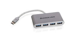 IOGEAR HUB-C - Hub USB-C a 4 Puertos USB-A 3.0, Adaptador Multi-puerto, SuperSpeed 5Gbps para MacBook y Chromebook