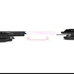 RealPower FreeCharge-10 Cargador Inalámbrico Rápido 10 W con Adaptador, 2 A, MicroUSB, Color Negro y Rojo, para Smartphone