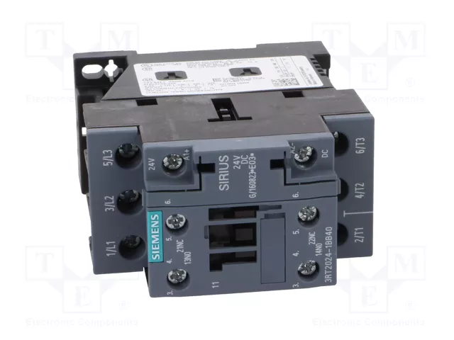 SIEMENS Contactor Sirius 3RT20 3-polar 24V DC 12A SIEMENS Contactor Sirius 3RT20 3-polar 24V DC 12A