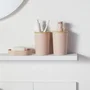 Today Juego 6 Accesorios Baño Rosa con Dispensador Jabón, Vaso, Portacepillos, Jabonera, Escobilla, Cubo TOD3574641271435