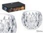 Giftdecor Portavela de Cristal con Diseño Diamante - Vidrio Transparente - 7.5 x 6.5 x 7.5 cm (Set de 24)