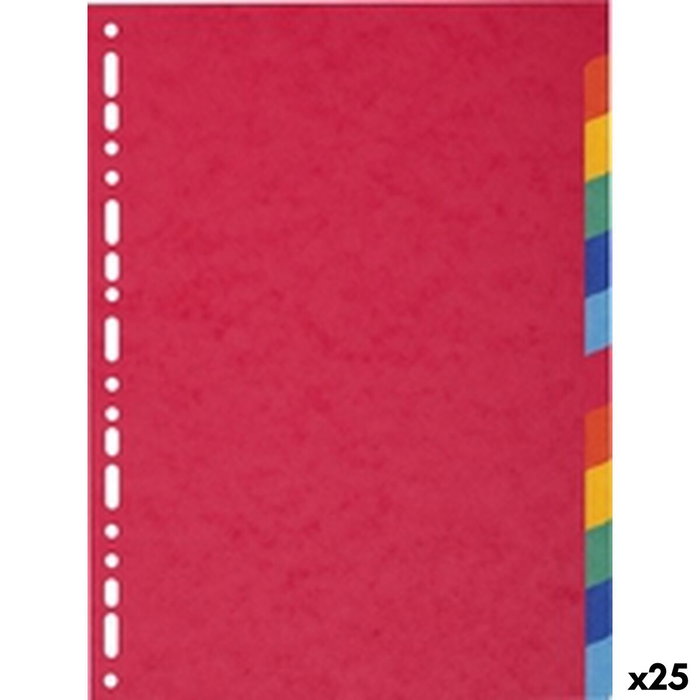 Exacompta Nature Future Separadores de Cartulina Lustrada 225 gr, A4 12 Posiciones, Set de 25, Colores