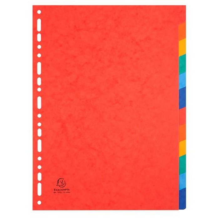 Exacompta Nature Future Separadores de Cartulina Lustrada 225 gr, A4 12 Posiciones, Set de 25, Colores