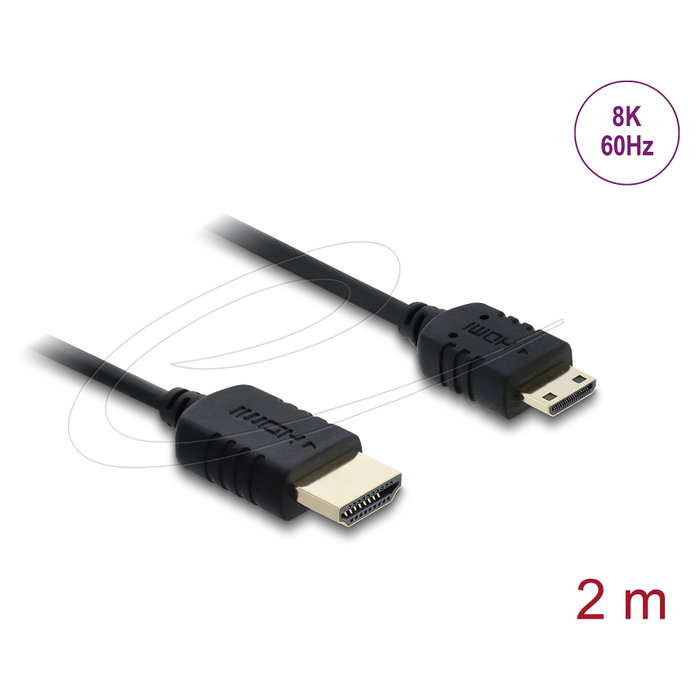 DeLOCK Cable HDMI High Speed de HDMI Estándar a Mini HDMI 8K 2 m DeLOCK Cable HDMI High Speed de HDMI Estándar a Mini HDMI 8K 2 m