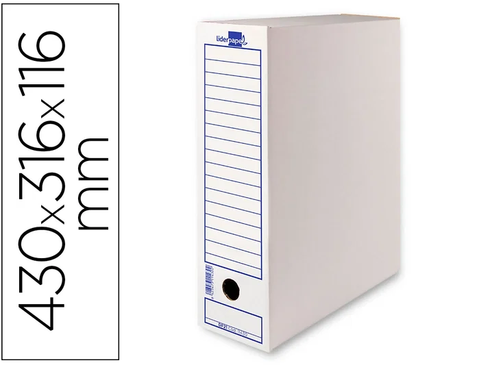 Liderpapel Caja de archivo definitivo para listados de ordenador, Blanco Liderpapel Caja de archivo definitivo para listados de ordenador, Blanco
