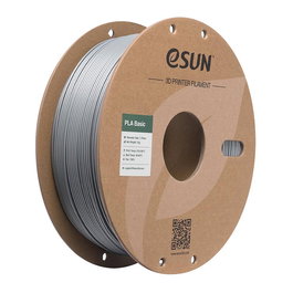 eSUN Filamento PLA BASIC 1.75mm para Impresión 3D, Color Plata, 1 kg