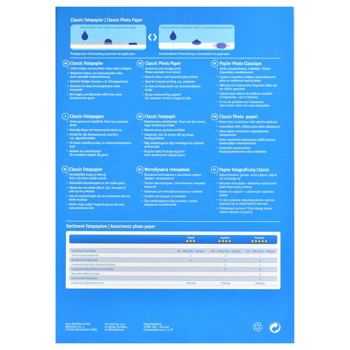 AVERY Zweckform Fotopapier 2496 DIN A4 brillante 180 g/m² 100 hojas de papel fotográfico