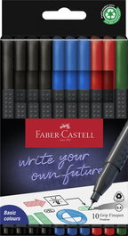 Rotulador Fibra Faber-Castell Grip Finepen 1516 Estuche De 10 (4 Col.)