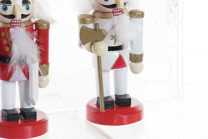 DKD Home Decor Figura de Madera Cascanueces Surtido de 4 Unidades
