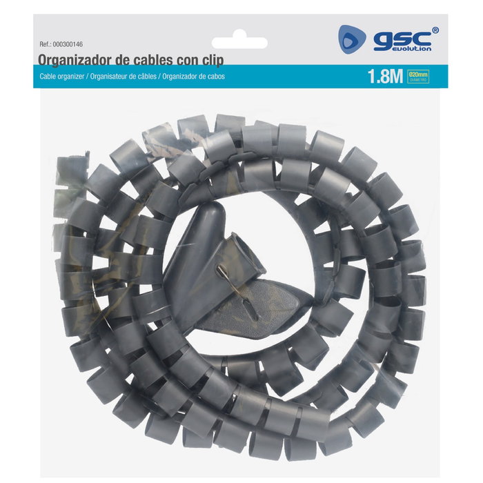 GSC Evolution Organizador de Cables 20mm - 1.8M Gris
