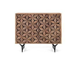 Giner y Colomer Aparador de 2 Puertas Tallado a Mano en Madera de Mango con Metal