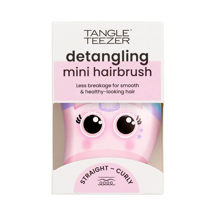 Tangle Teezer Original Mini Cepillo Desenredante para Cabello, Color Rosa Unicornio para Niños, 1 unidad
