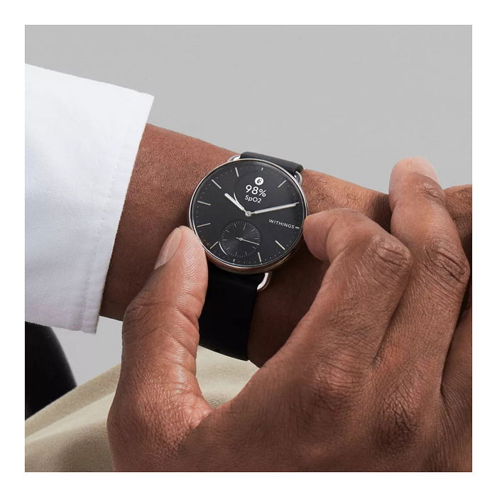 Withings ScanWatch 2 - Reloj Inteligente 38 mm en Acero Inoxidable Negro, Cristal de Zafiro, 30 Días de Batería, Monitor Cardiaco, SpO2, Sueño, Resistencia al Agua 5 ATM Withings ScanWatch 2 - Reloj Inteligente 38 mm en Acero Inoxidable Negro, Cristal de Zafiro, 30 Días de Batería, Monitor Cardiaco, SpO2, Sueño, Resistencia al Agua 5 ATM