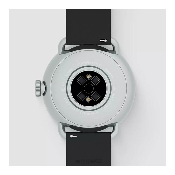 Withings ScanWatch 2 - Reloj Inteligente 38 mm en Acero Inoxidable Negro, Cristal de Zafiro, 30 Días de Batería, Monitor Cardiaco, SpO2, Sueño, Resistencia al Agua 5 ATM Withings ScanWatch 2 - Reloj Inteligente 38 mm en Acero Inoxidable Negro, Cristal de Zafiro, 30 Días de Batería, Monitor Cardiaco, SpO2, Sueño, Resistencia al Agua 5 ATM