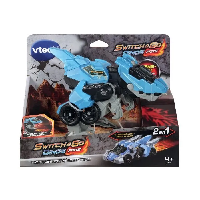 Vtech Switch & Go Dinos Fire Lazor, el super velociraptor que se transforma en coche de carreras rápido Vtech Switch & Go Dinos Fire Lazor, el super velociraptor que se transforma en coche de carreras rápido