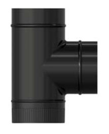 Tubo vitrificado negro a 90º Ø 100 mm TEV10090