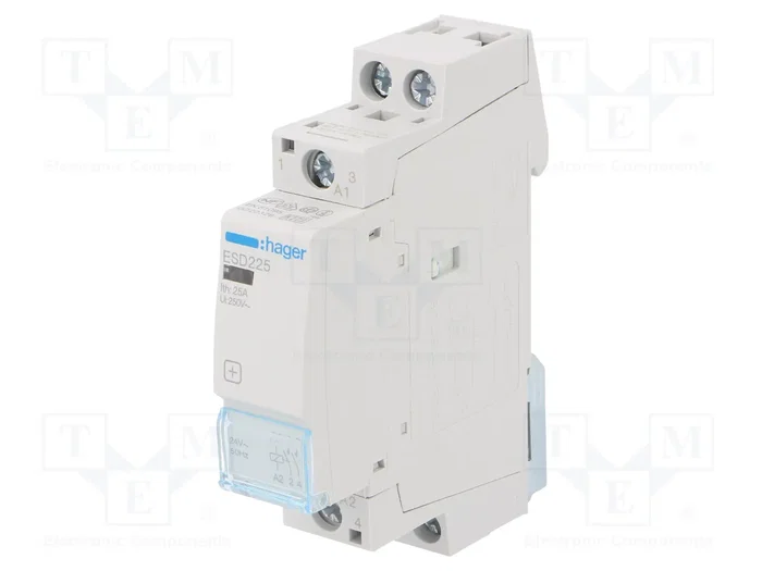 HAGER Contactor ESD 2-polar de instalación 25A 24VAC HAGER Contactor ESD 2-polar de instalación 25A 24VAC