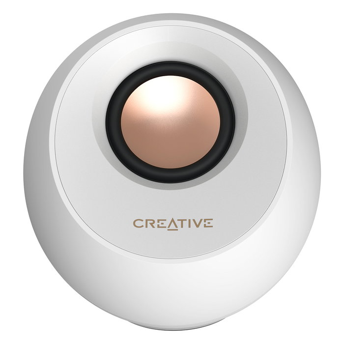 Creative Labs Pebble Pro Blanco con Bluetooth e Iluminación RGB