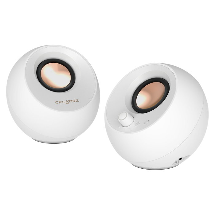 Creative Labs Pebble Pro Blanco con Bluetooth e Iluminación RGB