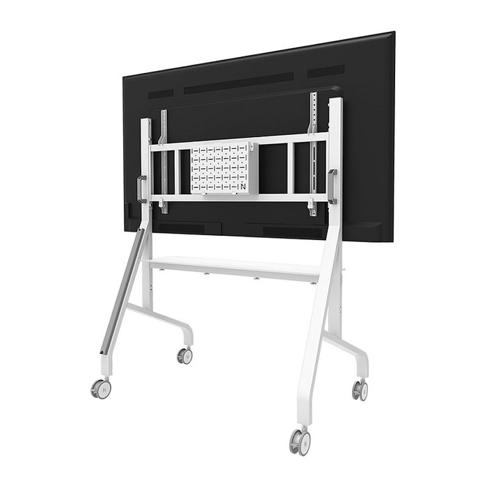 Neomounts FL50-575WH1 MOVE Go XL Rollwagen - Soporte/Carro TV Móvil con Ruedas para Pantallas de 65" a 115" (292 cm), Carga 125 kg, Color Blanco