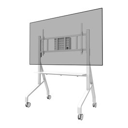 Neomounts FL50-575WH1 MOVE Go XL Rollwagen - Soporte/Carro TV Móvil con Ruedas para Pantallas de 65" a 115" (292 cm), Carga 125 kg, Color Blanco