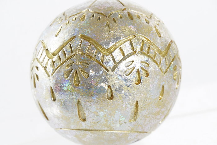 DKD Home Decor Bola de Decoración Resina Iridiscente 7x7x7 cm Surtido de 2