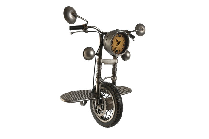 DKD Home Decor Reloj de Pared Metal con Estantería Plateado y Negro DKD Home Decor Reloj de Pared Metal con Estantería Plateado y Negro