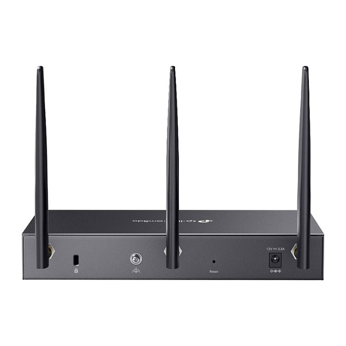TP-Link Omada DR3220v-4G4G+ Router Doble Banda Gigabit Rackmount con Wi-Fi 6 y 4G LTE, 4 Puertos LAN, VPN, DSL y 3 Antenas