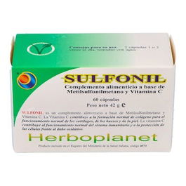 HERBOPLANET Sulfonil 60 Cápsulas - Metilsulfonilmetano para Alergias, Artritis, Artrosis y Diabetes