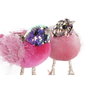 DKD Home Decor Set de 3 Figuras de Pájaro en Poliéster, Rosa y Fucsia