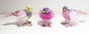 DKD Home Decor Set de 3 Figuras de Pájaro en Poliéster, Rosa y Fucsia