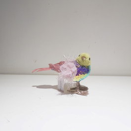 DKD Home Decor Figura Navidad Moderna Rosa Fucsia Pajaro Poliester 8 x 13 x 18 cm (3 Unidades)