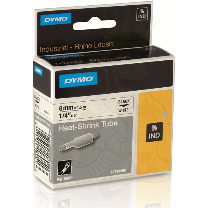 Dymo Rhino PRO Cinta Termorretractil 6 mm x 1,5 m Negro/amarillo