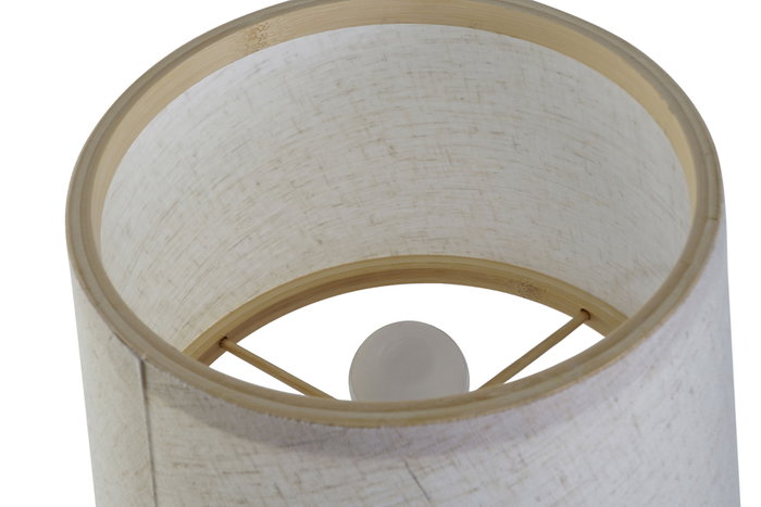 DKD Home Decor Lámpara Sobremesa Crudo Natural Bambú Poliéster 26 x 45 x 26 cm