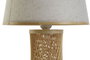DKD Home Decor Lámpara Sobremesa Crudo Natural Bambú Poliéster 26 x 45 x 26 cm