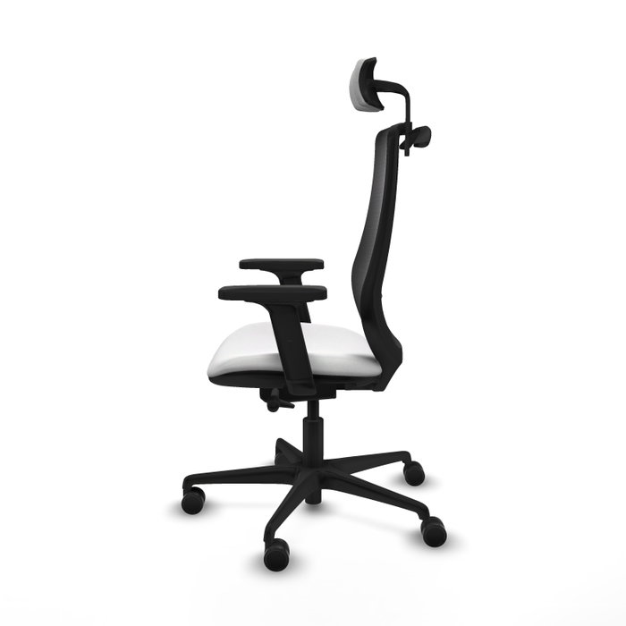PIQUERAS Y CRESPO Silla de oficina Mardos con mecanismo Sincro/Traslack, Tela Blanco y Malla Negro